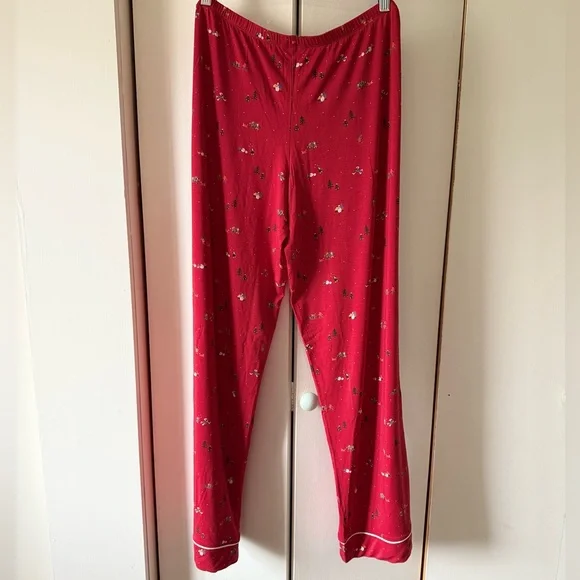 NWT Eberjey Gisele Printed Long Pajama Set Nutcracker Holly Red & Ivory Size XL - Picture 12 of 14